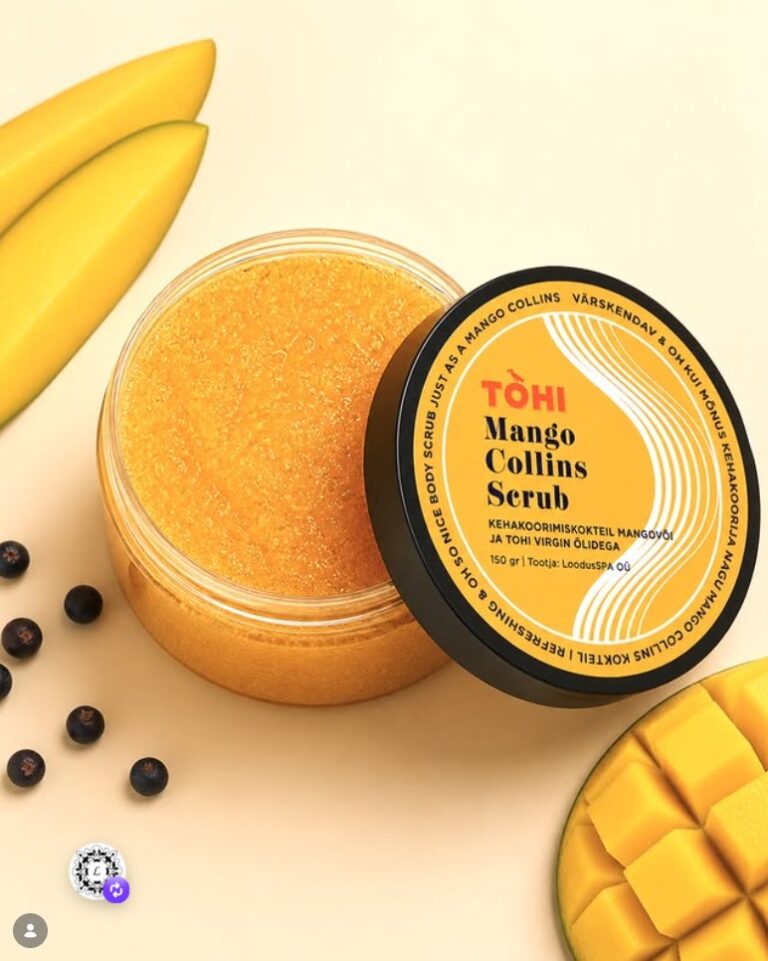 Ettevõtte sümboolikaga Mango kehakoorija